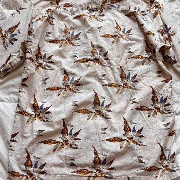 bay creek Vintage ivory hawaiian button up shirt tropical print cotton sz XL - Picture 6 of 8